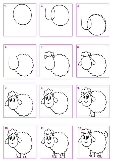 گوسفند برای نقاشی با حرف گ
